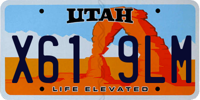 UT license plate X619LM