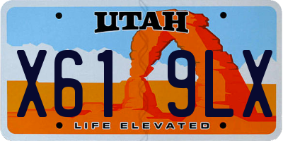 UT license plate X619LX
