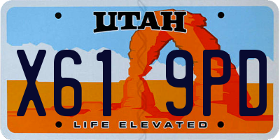 UT license plate X619PD