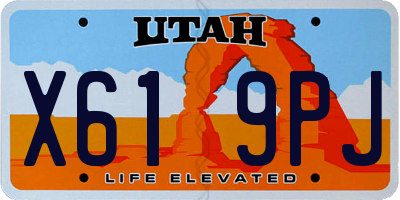 UT license plate X619PJ