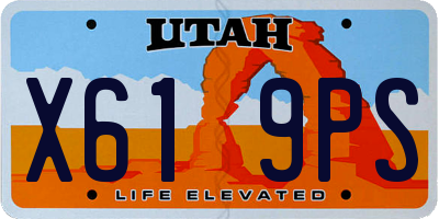 UT license plate X619PS