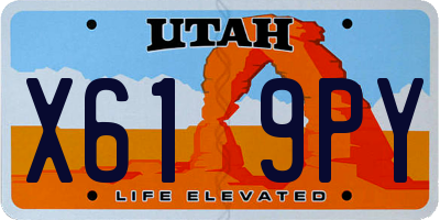 UT license plate X619PY