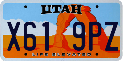 UT license plate X619PZ