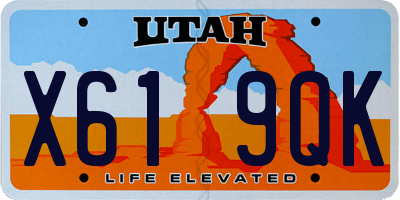 UT license plate X619QK