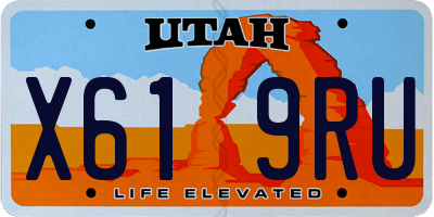 UT license plate X619RU