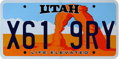 UT license plate X619RY