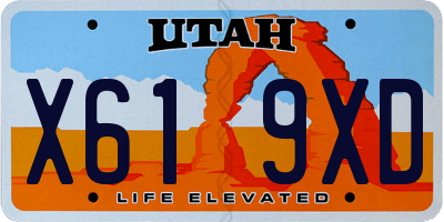 UT license plate X619XD