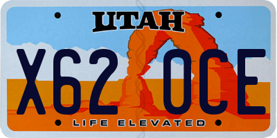 UT license plate X620CE