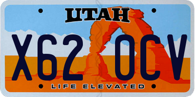 UT license plate X620CV