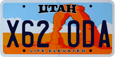 UT license plate X620DA