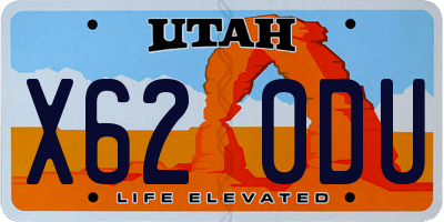 UT license plate X620DU