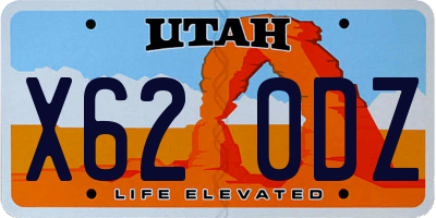 UT license plate X620DZ