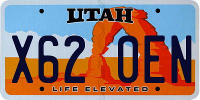 UT license plate X620EN