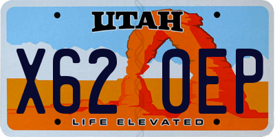UT license plate X620EP