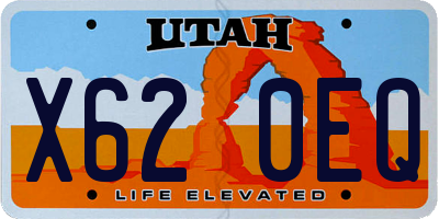 UT license plate X620EQ
