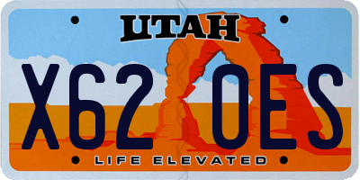 UT license plate X620ES