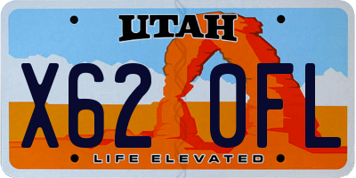 UT license plate X620FL