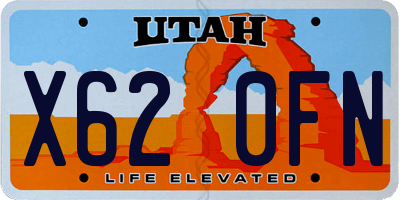 UT license plate X620FN