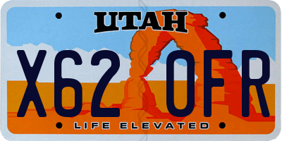 UT license plate X620FR
