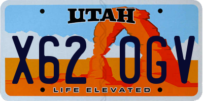UT license plate X620GV