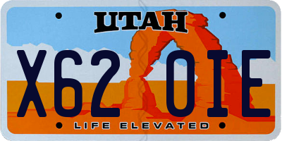 UT license plate X620IE
