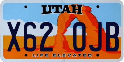 UT license plate X620JB