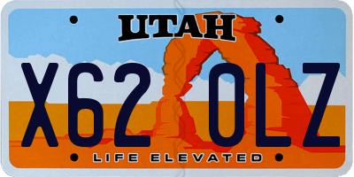 UT license plate X620LZ