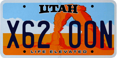 UT license plate X620ON