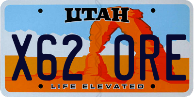 UT license plate X620RE
