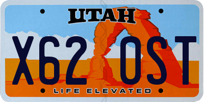 UT license plate X620ST