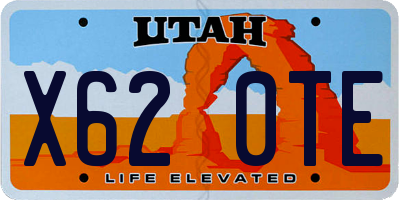 UT license plate X620TE