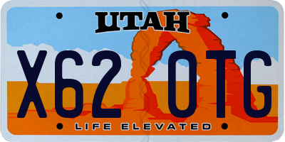 UT license plate X620TG