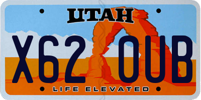 UT license plate X620UB