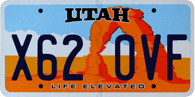 UT license plate X620VF
