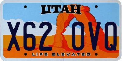UT license plate X620VQ