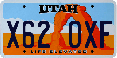 UT license plate X620XF