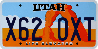 UT license plate X620XT