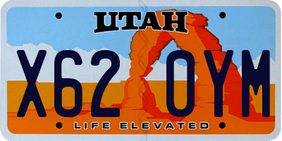 UT license plate X620YM