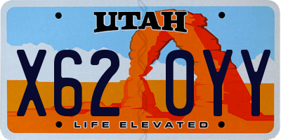 UT license plate X620YY