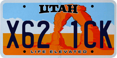 UT license plate X621CK