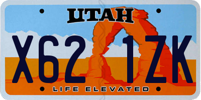 UT license plate X621ZK