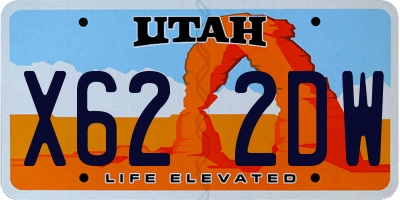 UT license plate X622DW