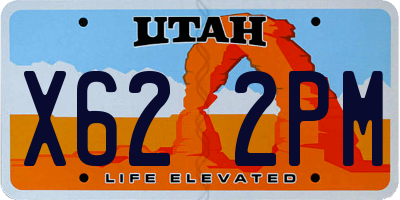 UT license plate X622PM