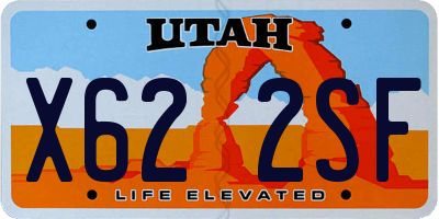UT license plate X622SF