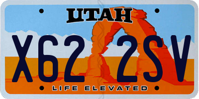 UT license plate X622SV