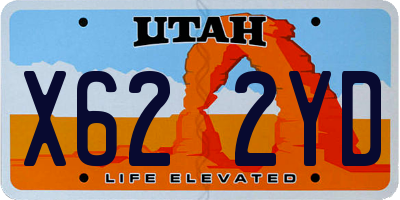 UT license plate X622YD