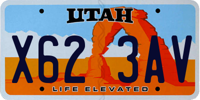 UT license plate X623AV