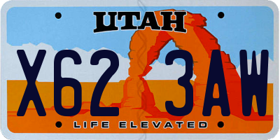 UT license plate X623AW