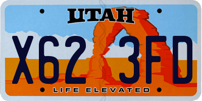 UT license plate X623FD