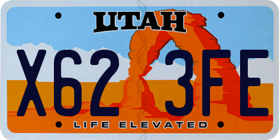 UT license plate X623FE